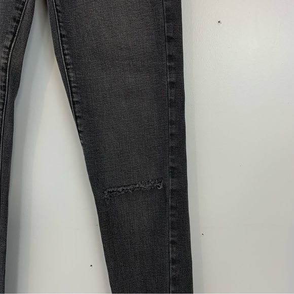 American Eagle Super Stretch Jegging Jeans Skinny Black Gray Wash Distressed 00 - Picture 7 of 12